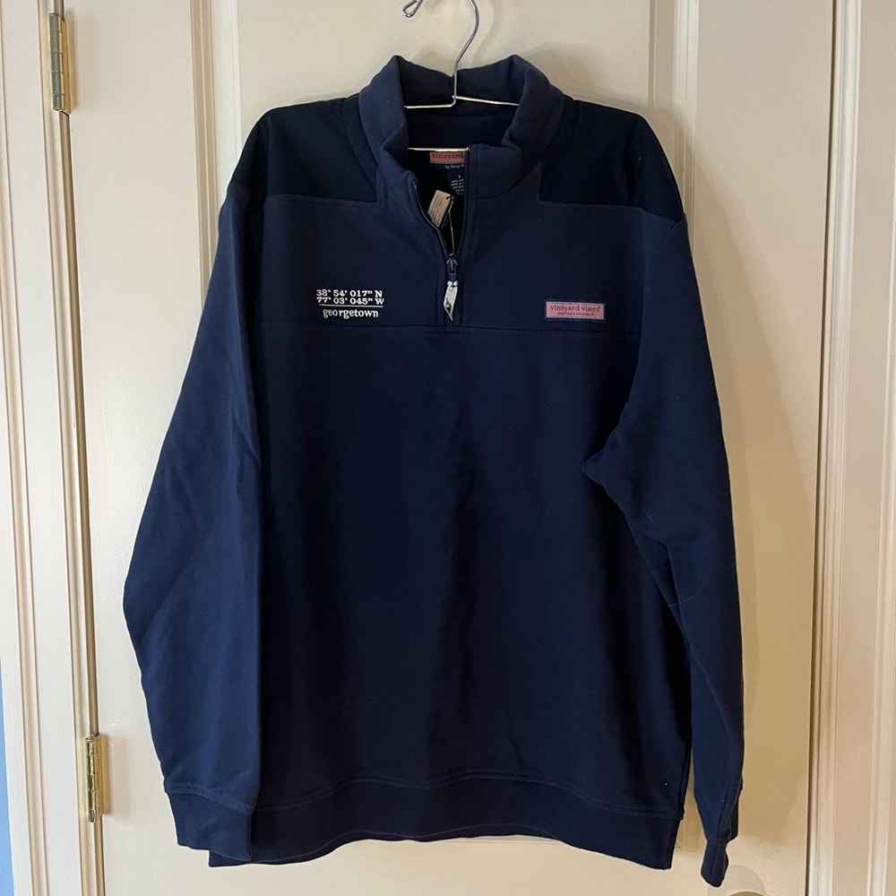 Navy Vineyard Vines Quarter Zip with Georgetown Coordinates